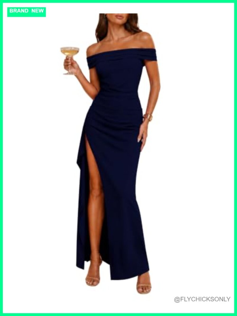 Off Shoulder High Split Formal Dress Bodycon Cocktail Party Prom Maxi